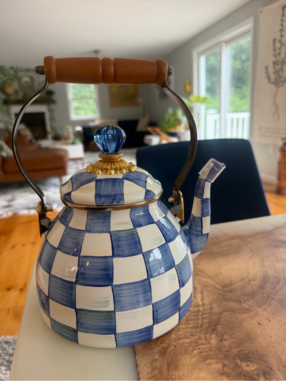 MacKenzie-Childs Royal Check Tea Kettle
